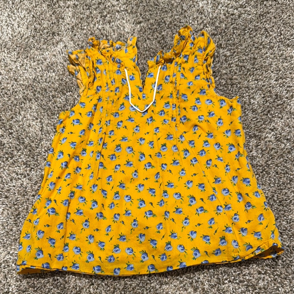 Janie and Jack Blue Relaxed Ruffled Sleeveless Blouse